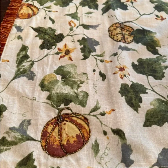 Fall Floral Table Runner with Orange Accents - Picture 2 of 2